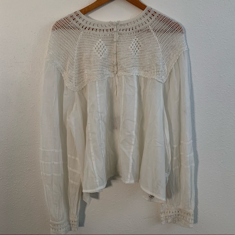 Free People Long Sleeve Shirt, Ivory